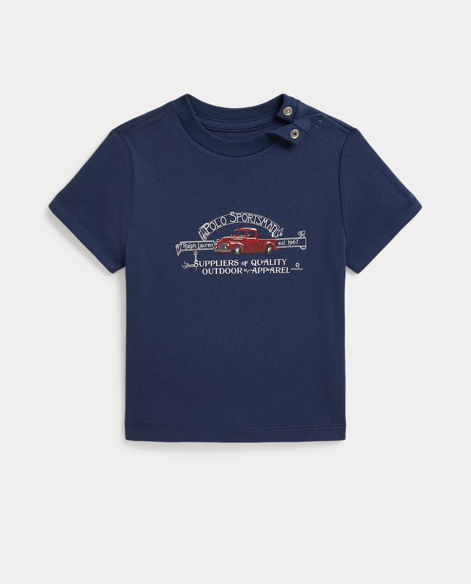 Camiseta de bebé niño de algodón estampada - Polo Ralph Lauren - Azul marino Azul marino-1