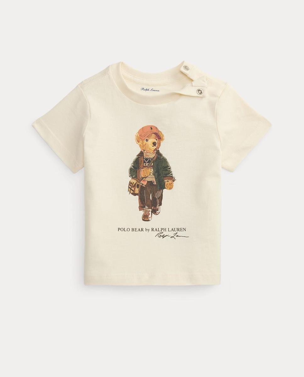 Camiseta de bebé unisex de algodón con Polo Bear - Polo Ralph Lauren - Crema Crema-1
