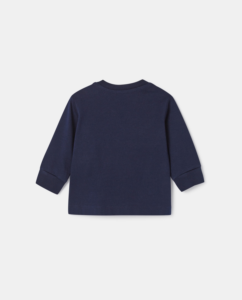 T-shirt de Algodão de Bebé com Cavalo Bordado Azul-marinho-3