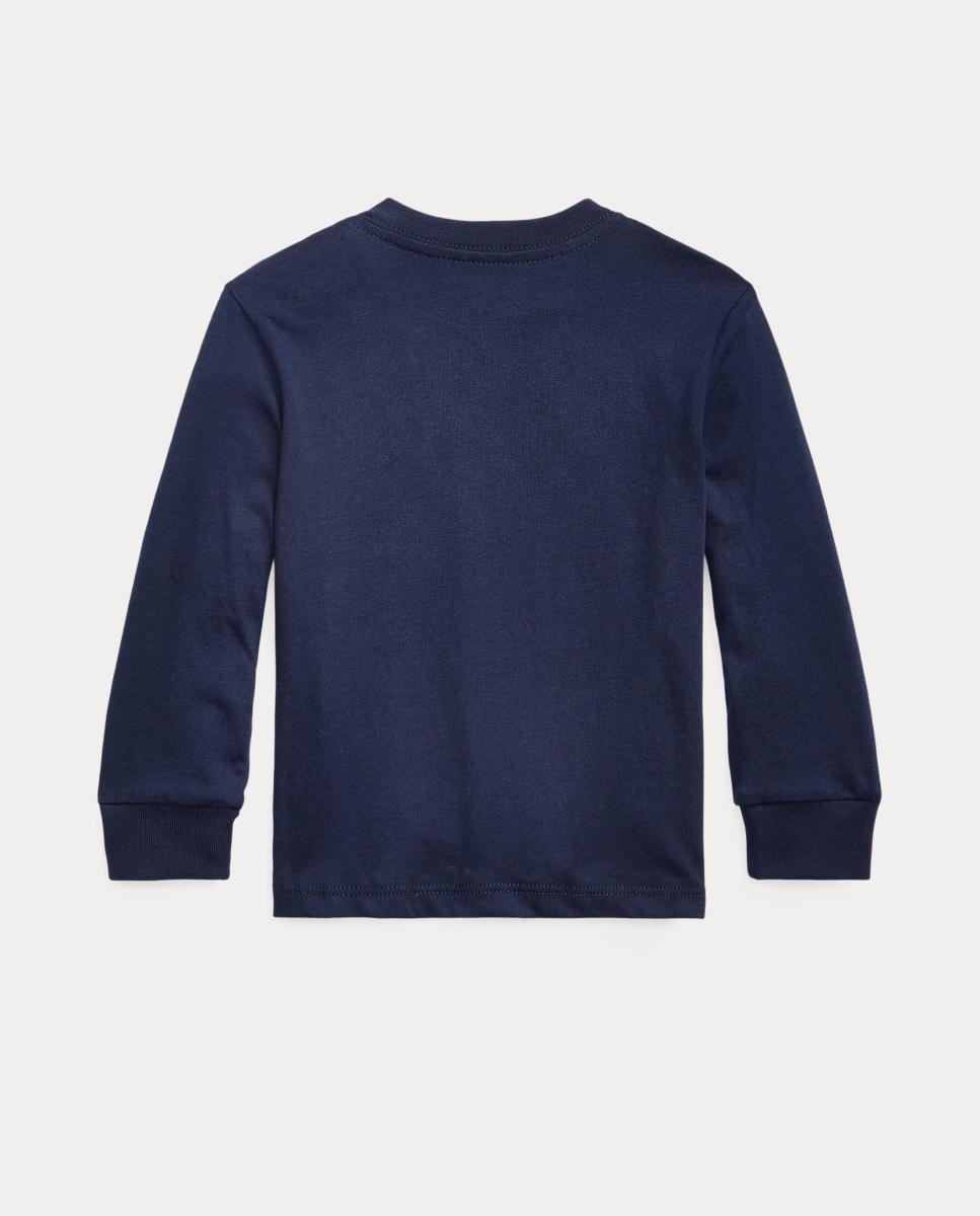 T-shirt de Algodão de Bebé com Cavalo Bordado Azul-marinho-6