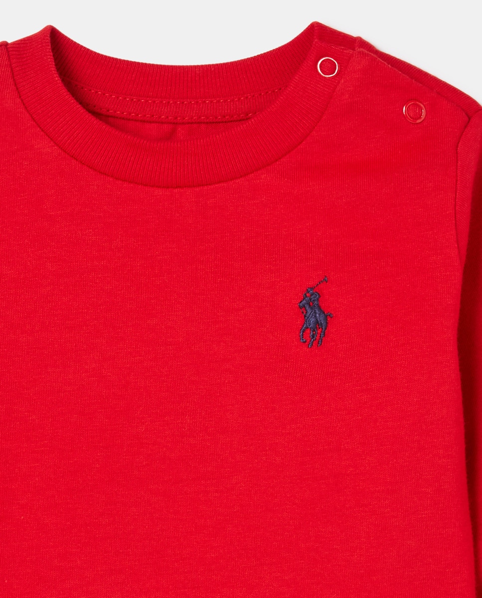 Camisola vermelha de bebé com manga comprida Vermelho-4