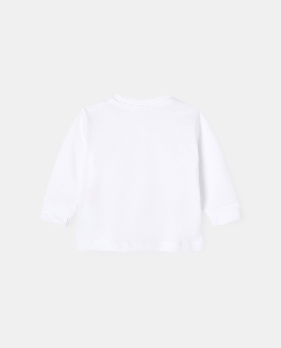 Camisola de Algodão de Bebé Unissexo com Manga Comprida Branco-2