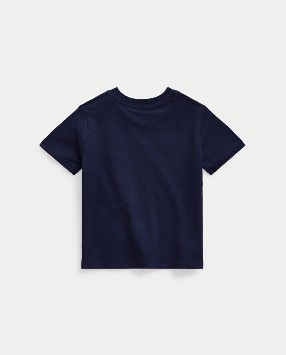 T-shirt de Algodão de Bebé com Cavalo Azul-marinho-2