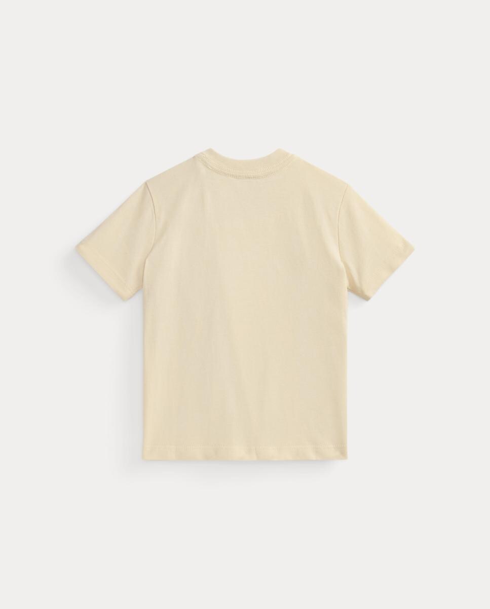 T-shirt de Malha de Algodão de Bebé Creme-2