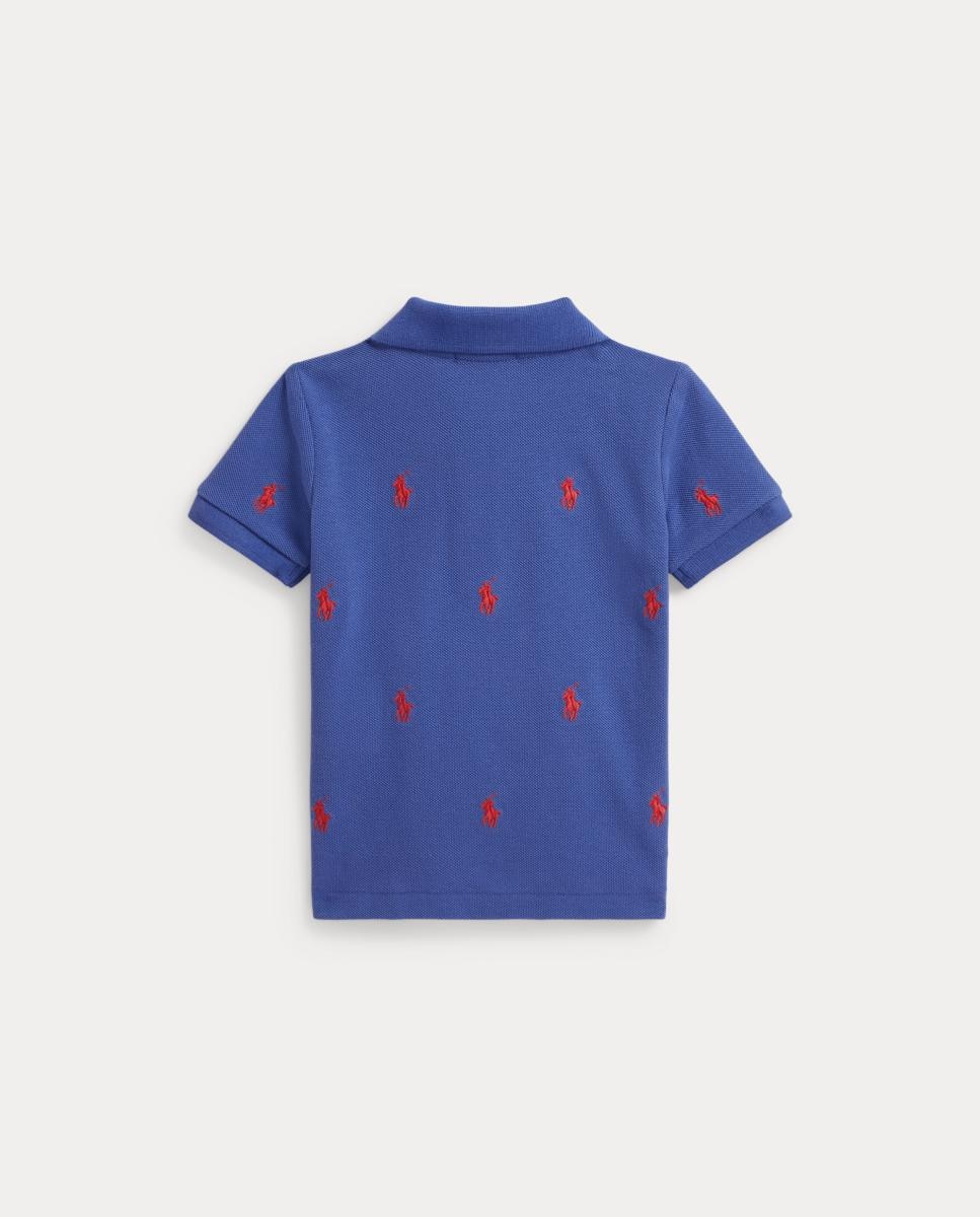 Polo de Algodão de Bebé com Cavalo Polo Ralph Lauren Denim-2