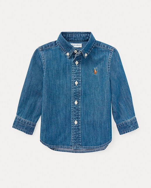 Imagen 0 de Camisa de bebé niño denim de algodón