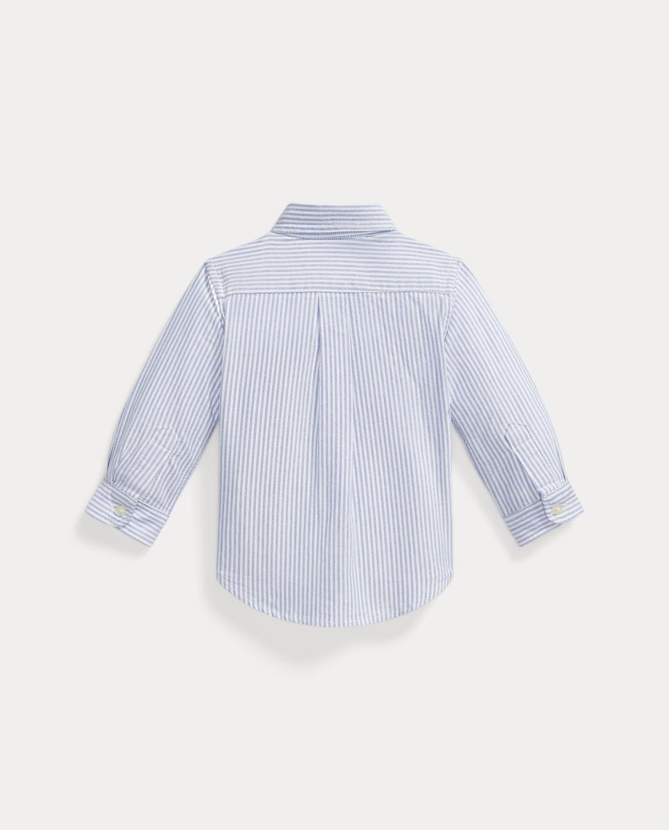 Camisa Oxford de Algodão de Bebé Azul-claro-2