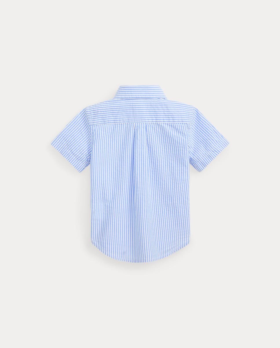 Camisa de Linho de Bebé com Manga Curta Polo Ralph Lauren Azul-claro-2