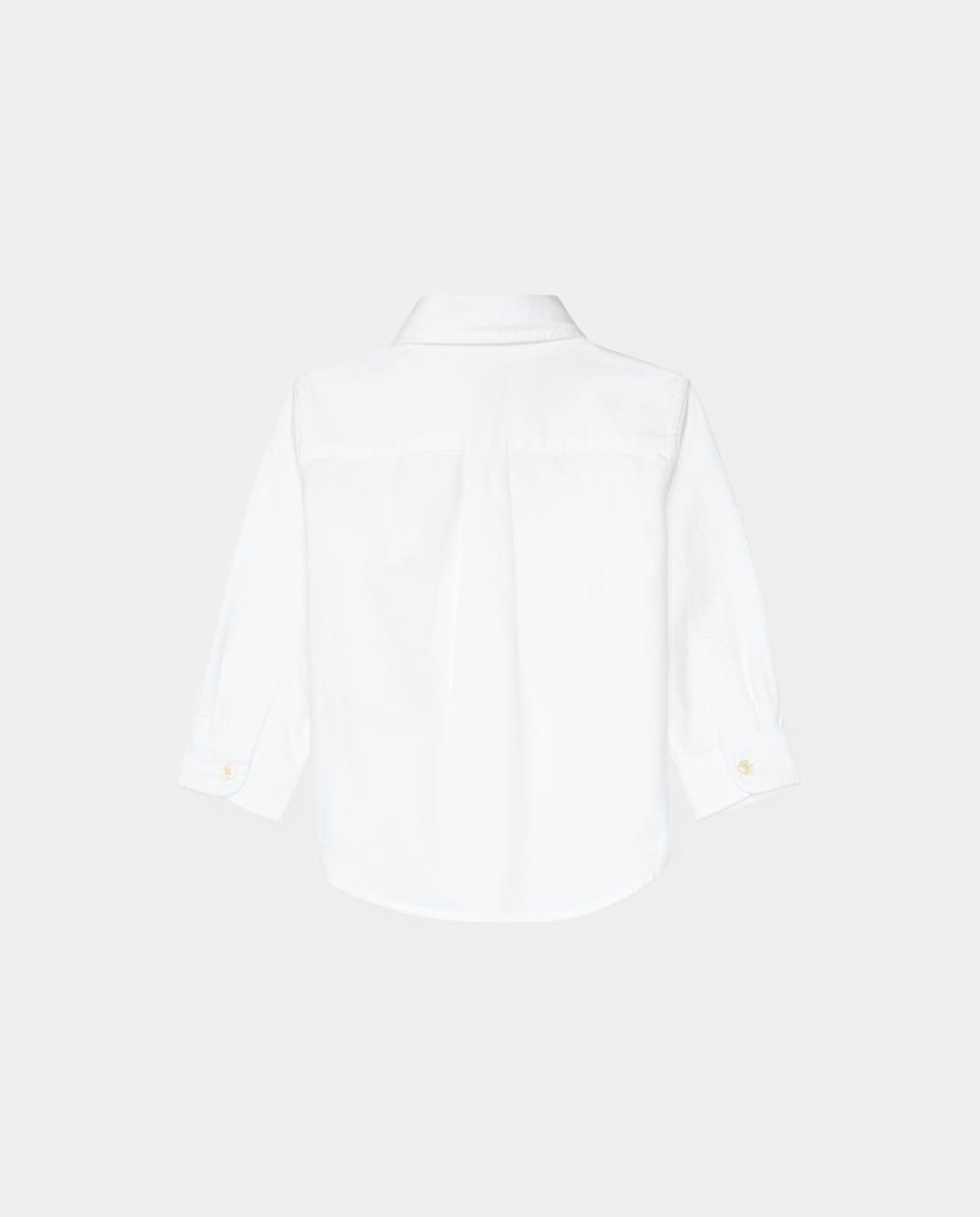 Camisa Oxford de Algodão de Bebé Branco-2