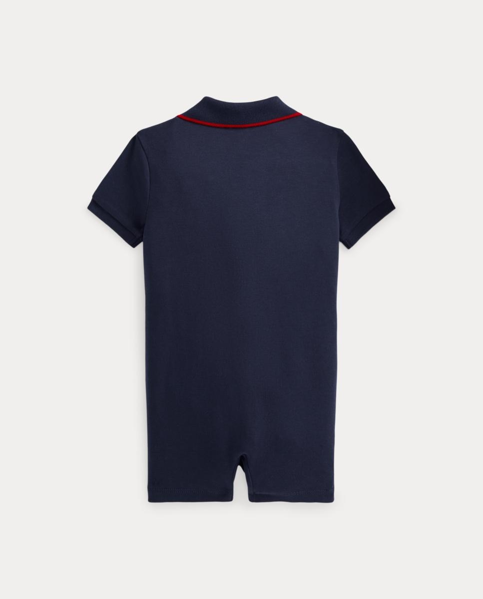 Babygrow Curto Tipo Polo de Algodão Suave de Bebé Polo Ralph Lauren Azul-marinho-2