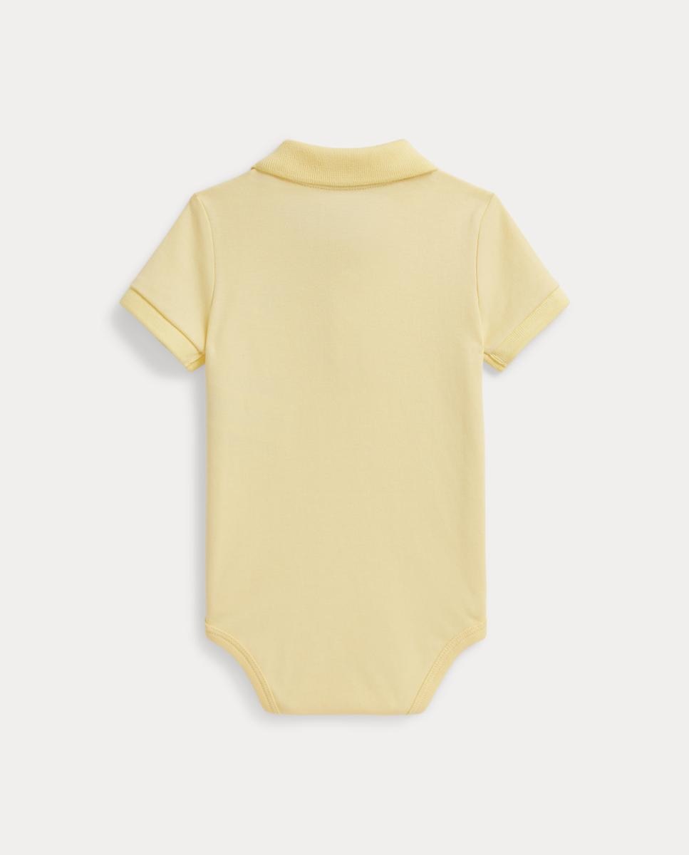 Body de Bebé Tipo Polo de Algodão Suave Polo Ralph Lauren Amarelo-2