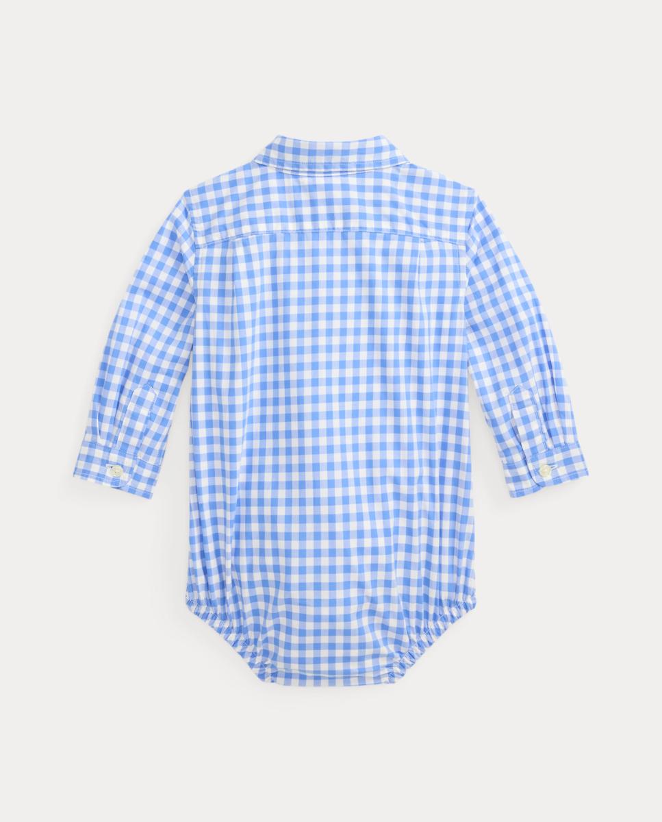 Body de Bebé em Algodão aos Quadrados Polo Ralph Lauren Azul-claro-2