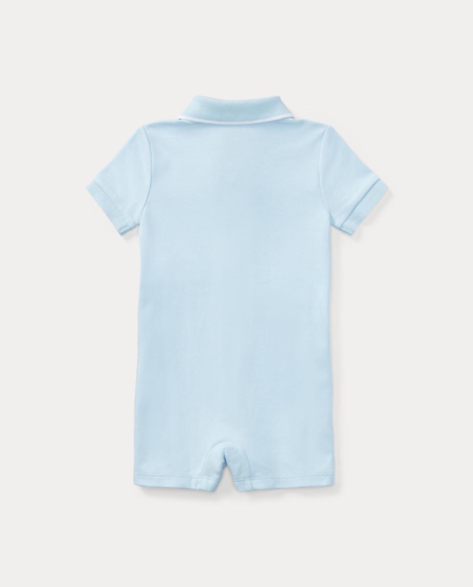 Babygrow Curto Tipo Polo de Algodão Suave de Bebé Polo Ralph Lauren Azul-claro-2
