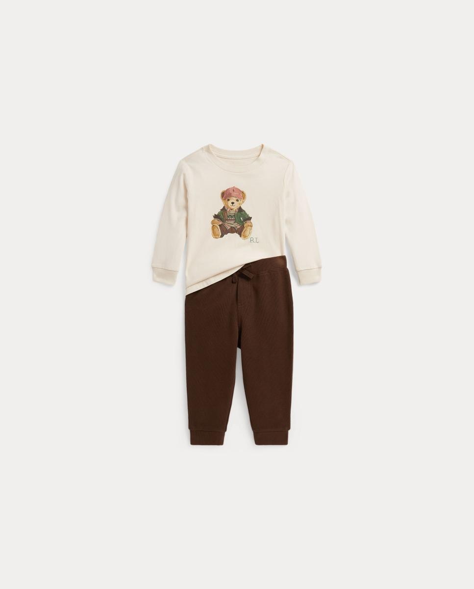 Conjunto de bebé niño de sudadera y pantalón deportivo - Polo Ralph Lauren - Crema Crema-1