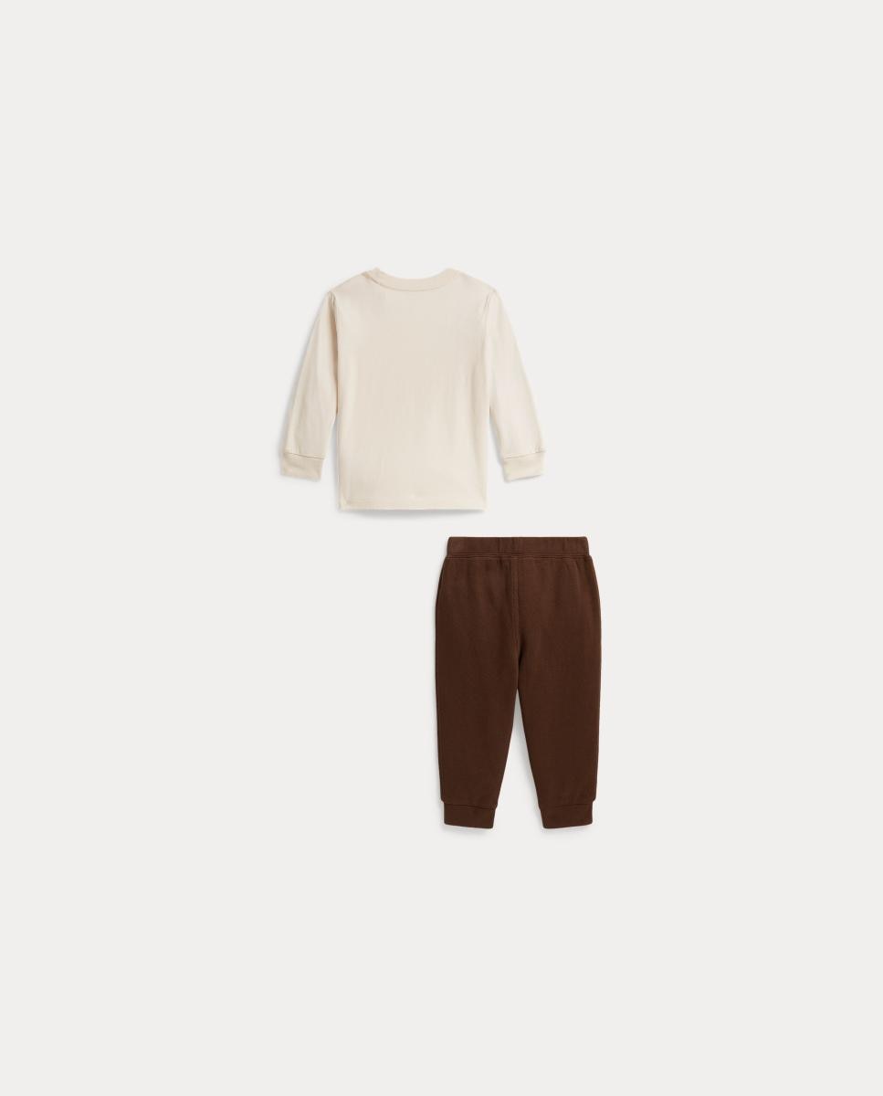 Conjunto de bebé niño de sudadera y pantalón deportivo - Polo Ralph Lauren - Crema Crema-2