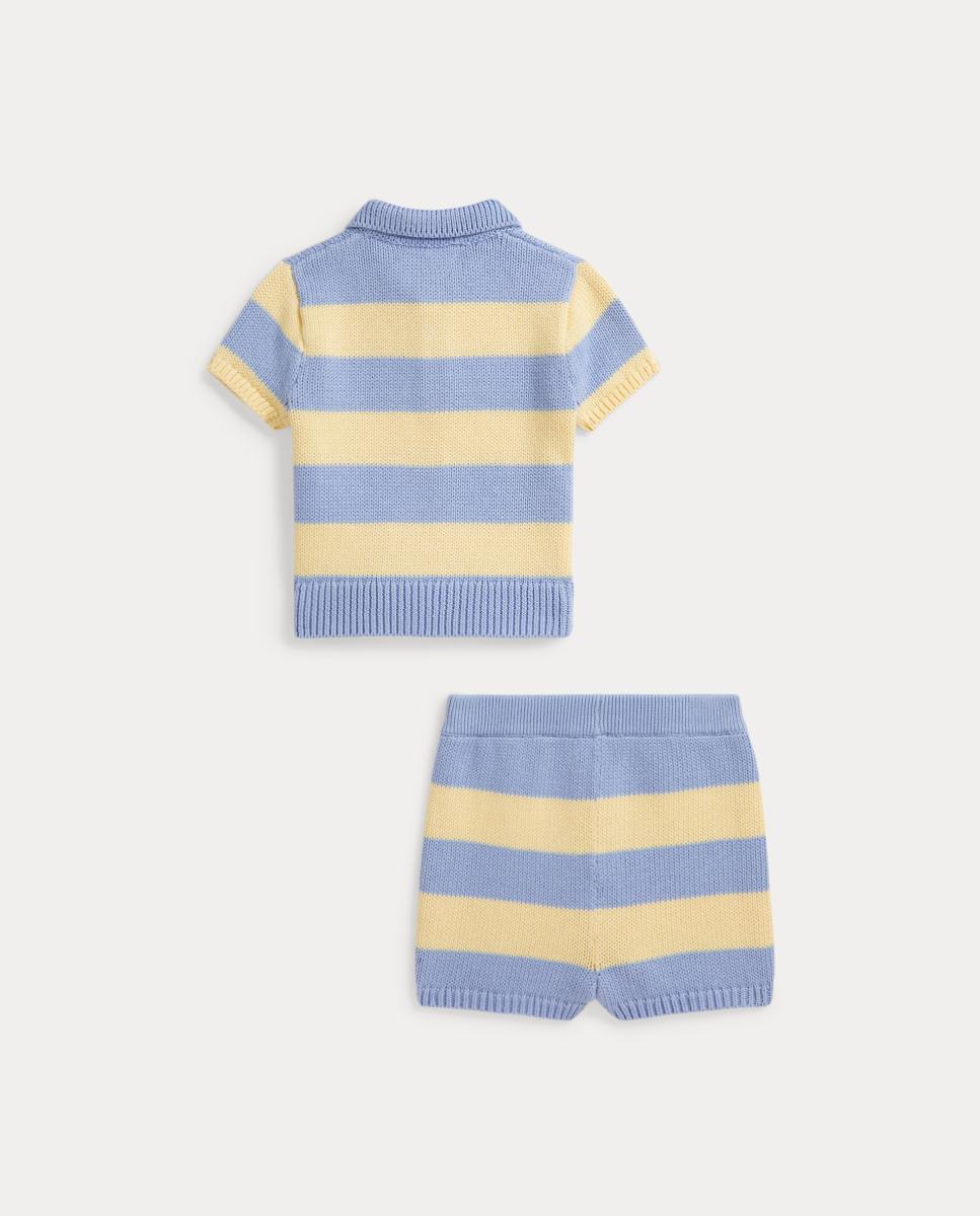 Conjunto de Polo Piqué e Calções de Bebé Polo Ralph Lauren Azul / Amarelo-2