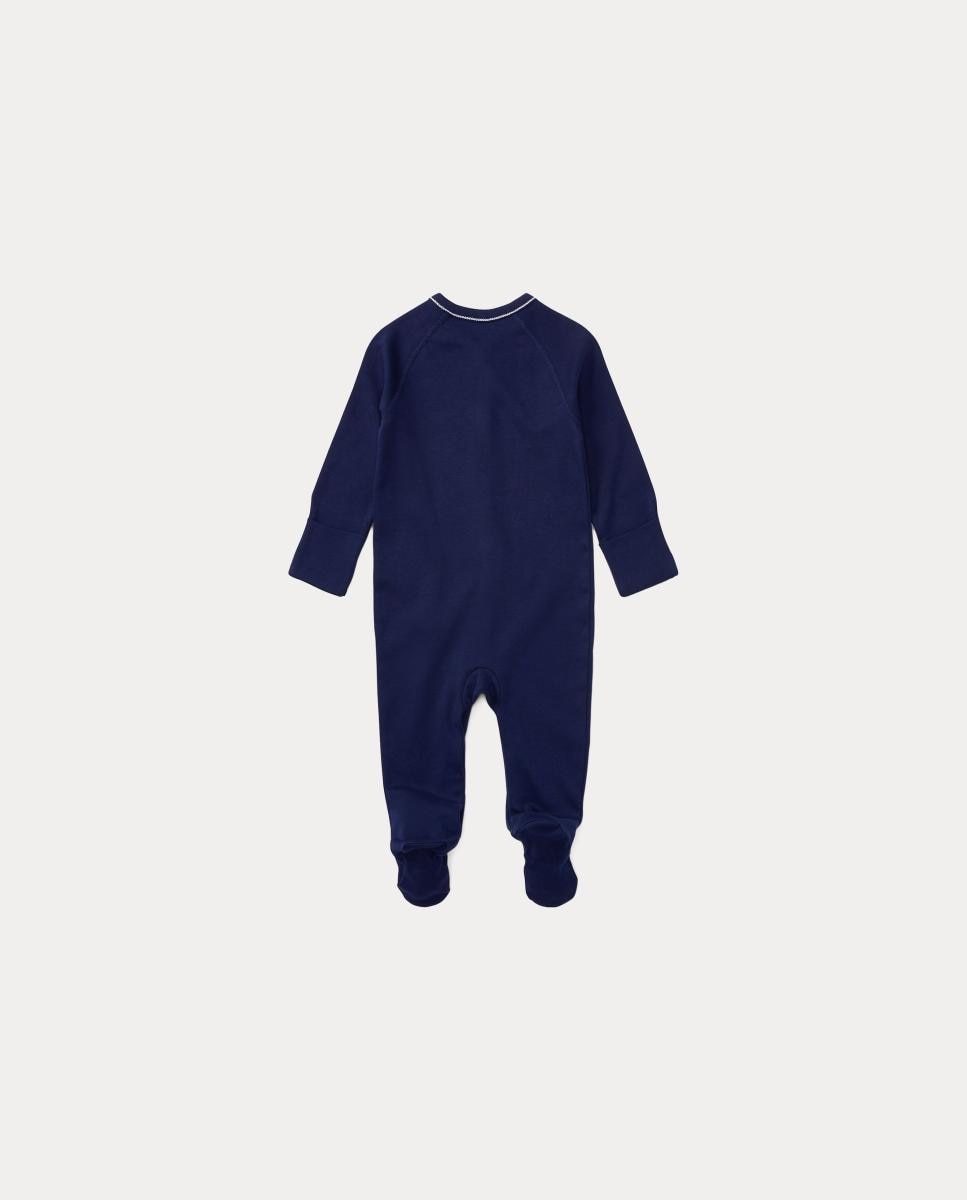 Babygrow Comprido de Algodão Interlock de Bebé Azul-marinho-2