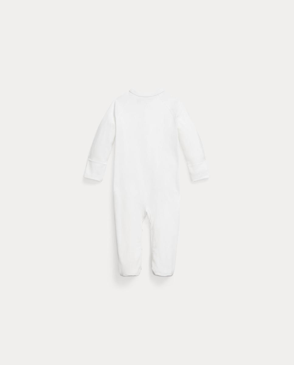 Babygrow Comprido de Algodão Interlock de Bebé Branco-2