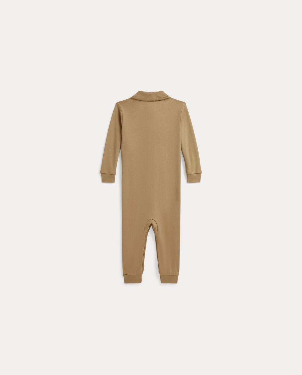 Babygrow Comprido de Algodão Interlock de Bebé Camel-2