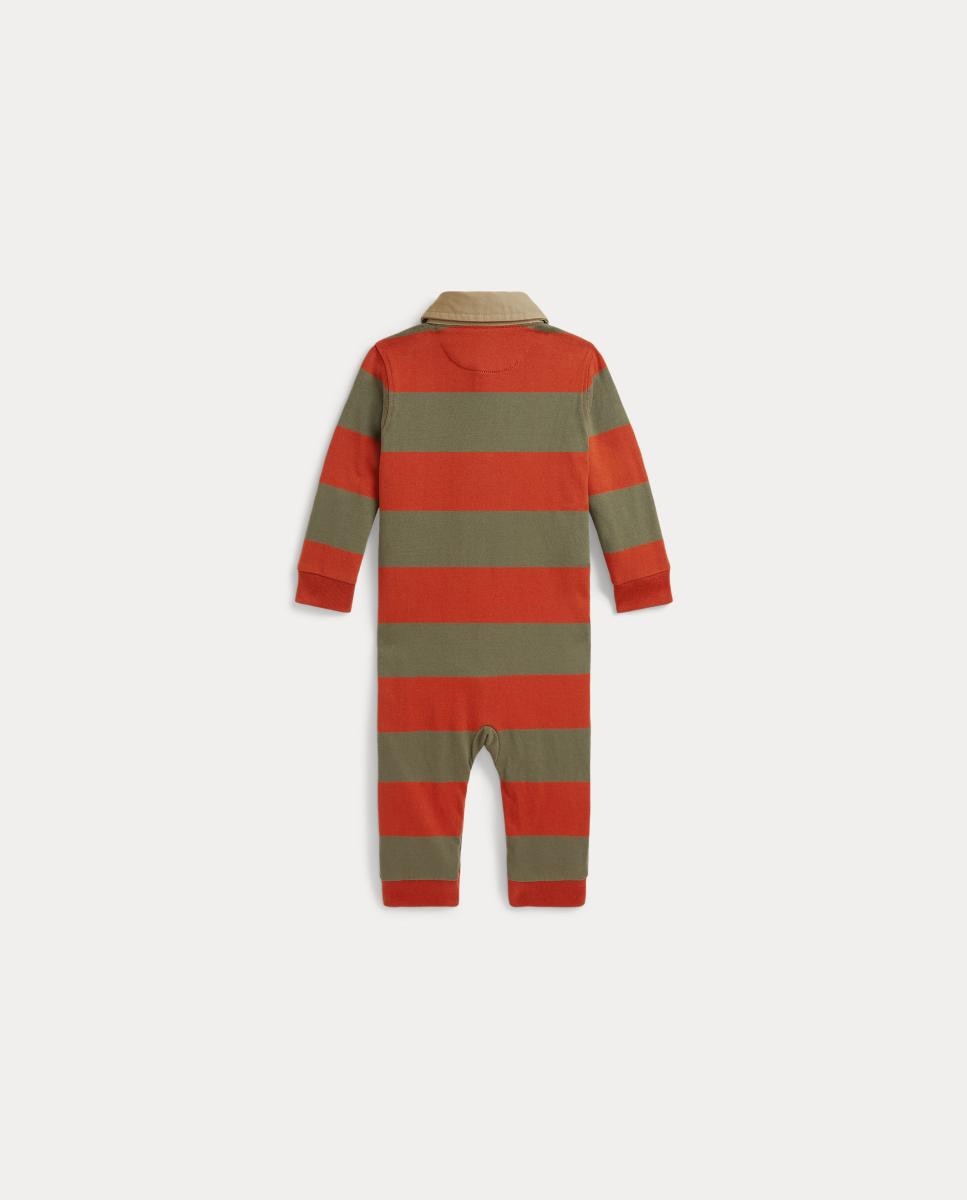 Babygrow Rugby de Algodão de Bebé Laranja-2