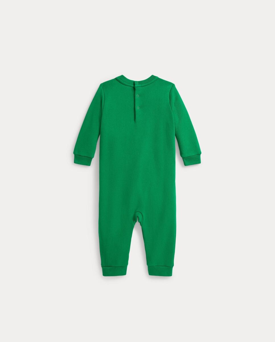 Babygrow de Felpa de Bebé com Polo Bear Erva-2