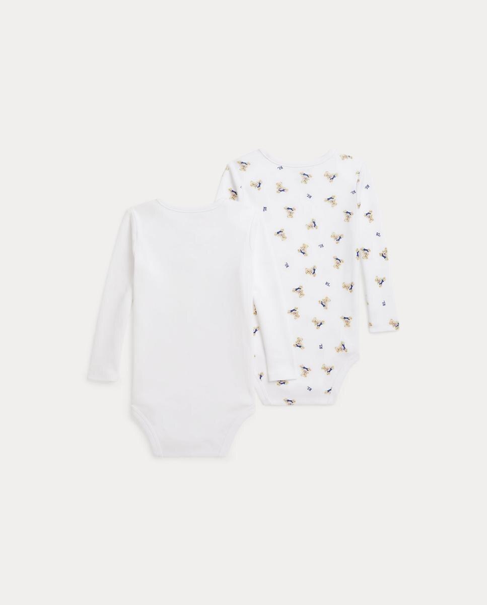 Conjunto unisex de dos bodis de algodón con Polo Bear - Polo Ralph Lauren - Blanco Blanco-2