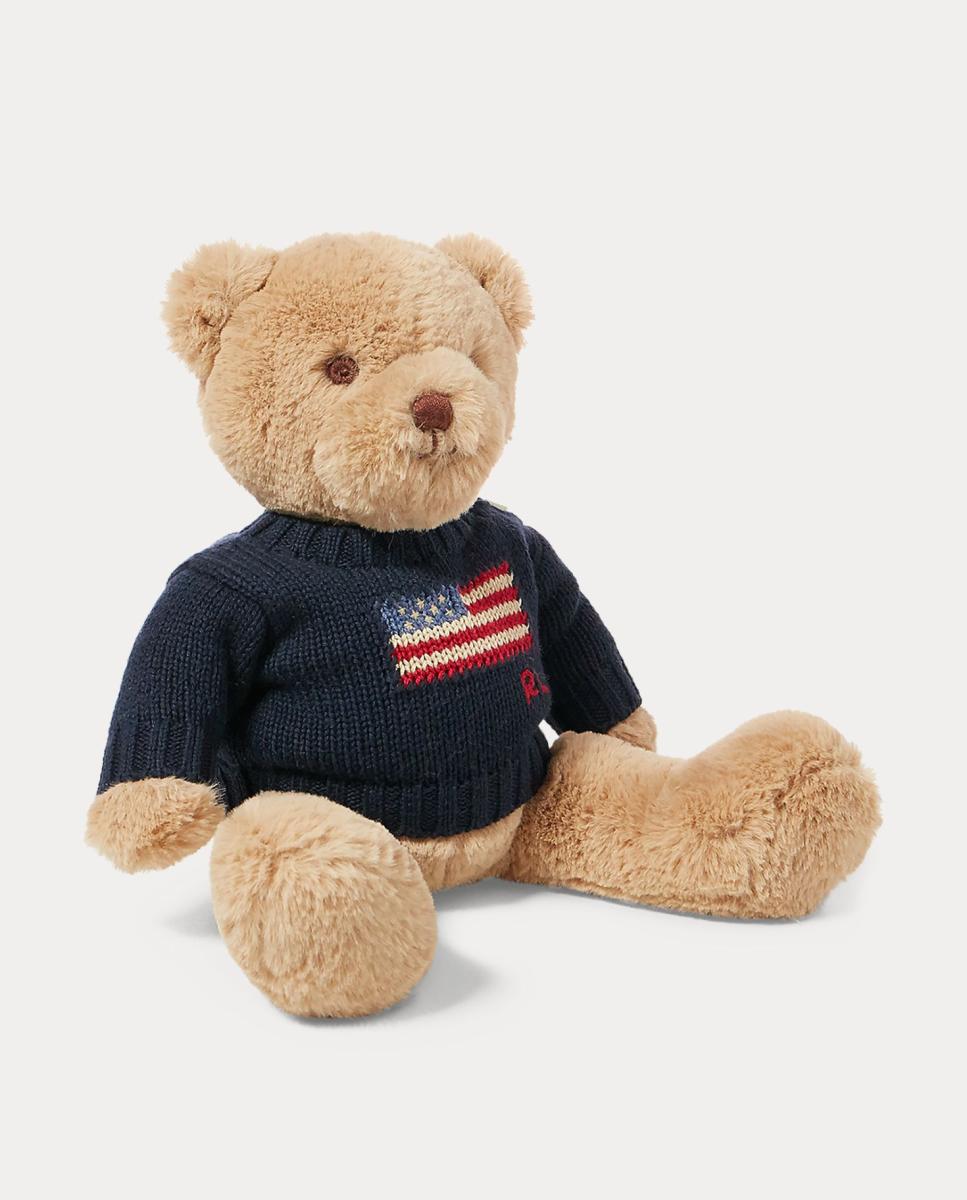 Peluche Polo Bear Pequeno com Camisola de Malha com Bandeira Azul-marinho-1