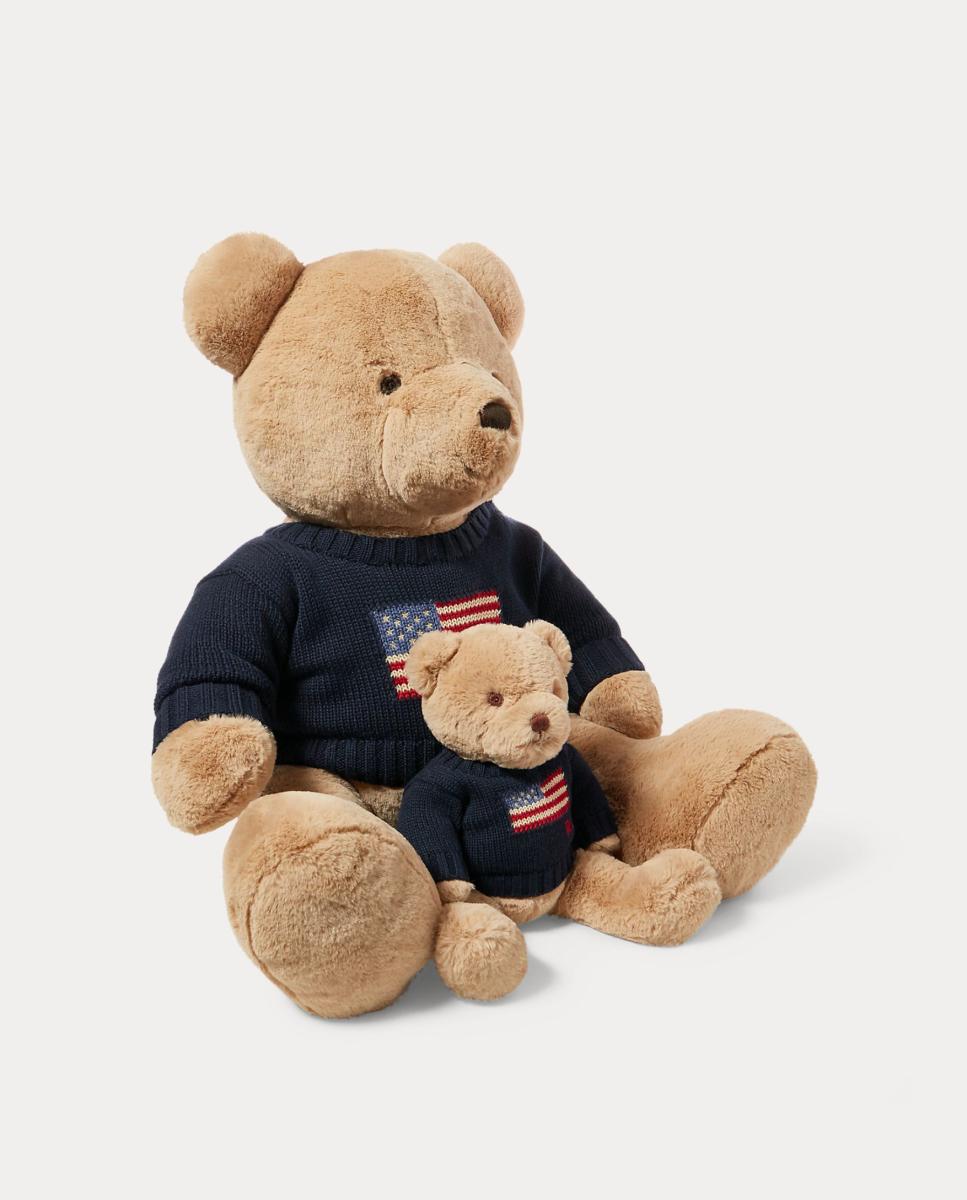 Peluche Polo Bear Pequeno com Camisola de Malha com Bandeira Azul-marinho-2