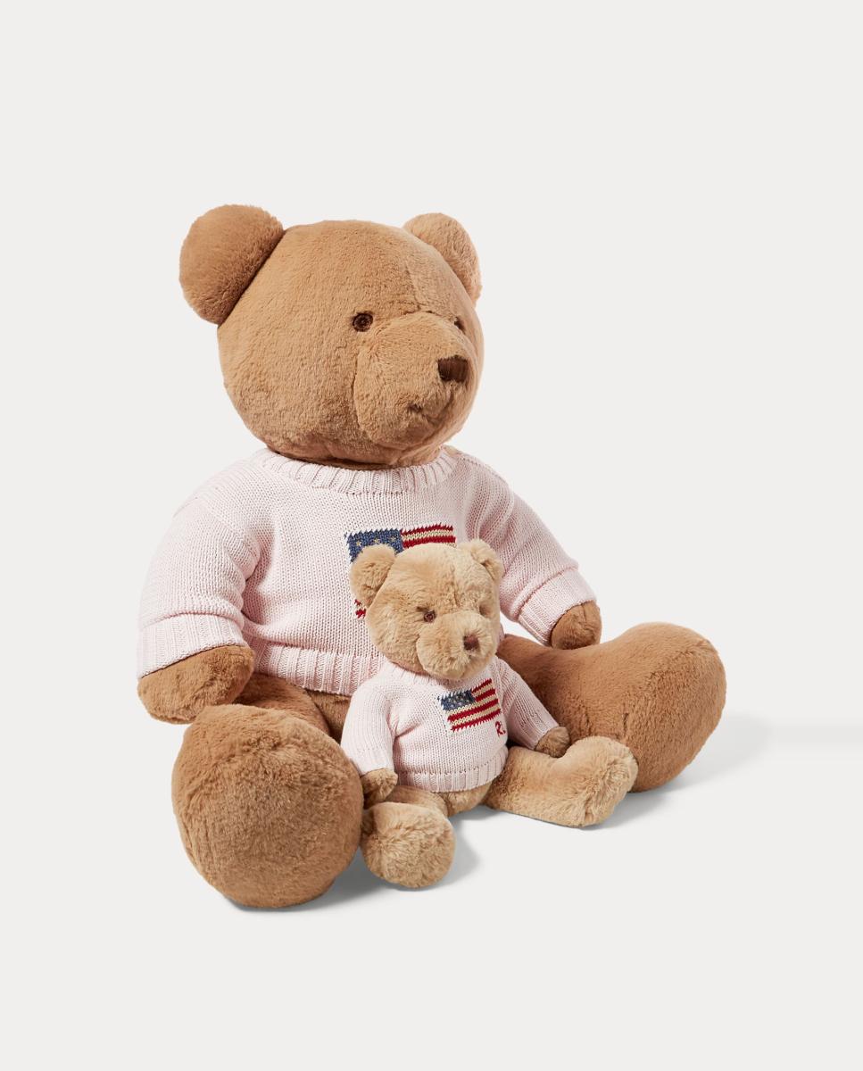 Peluche Polo Bear Pequeno com Camisola de Malha com Bandeira Polo Ralph Lauren Cru-2