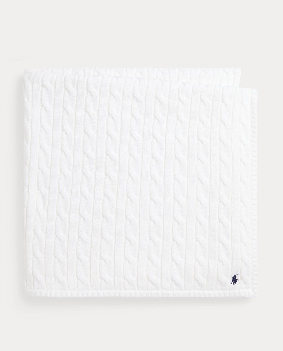 Manta Unissexo de Malha do Cabo Polo Ralph Lauren Branco-1