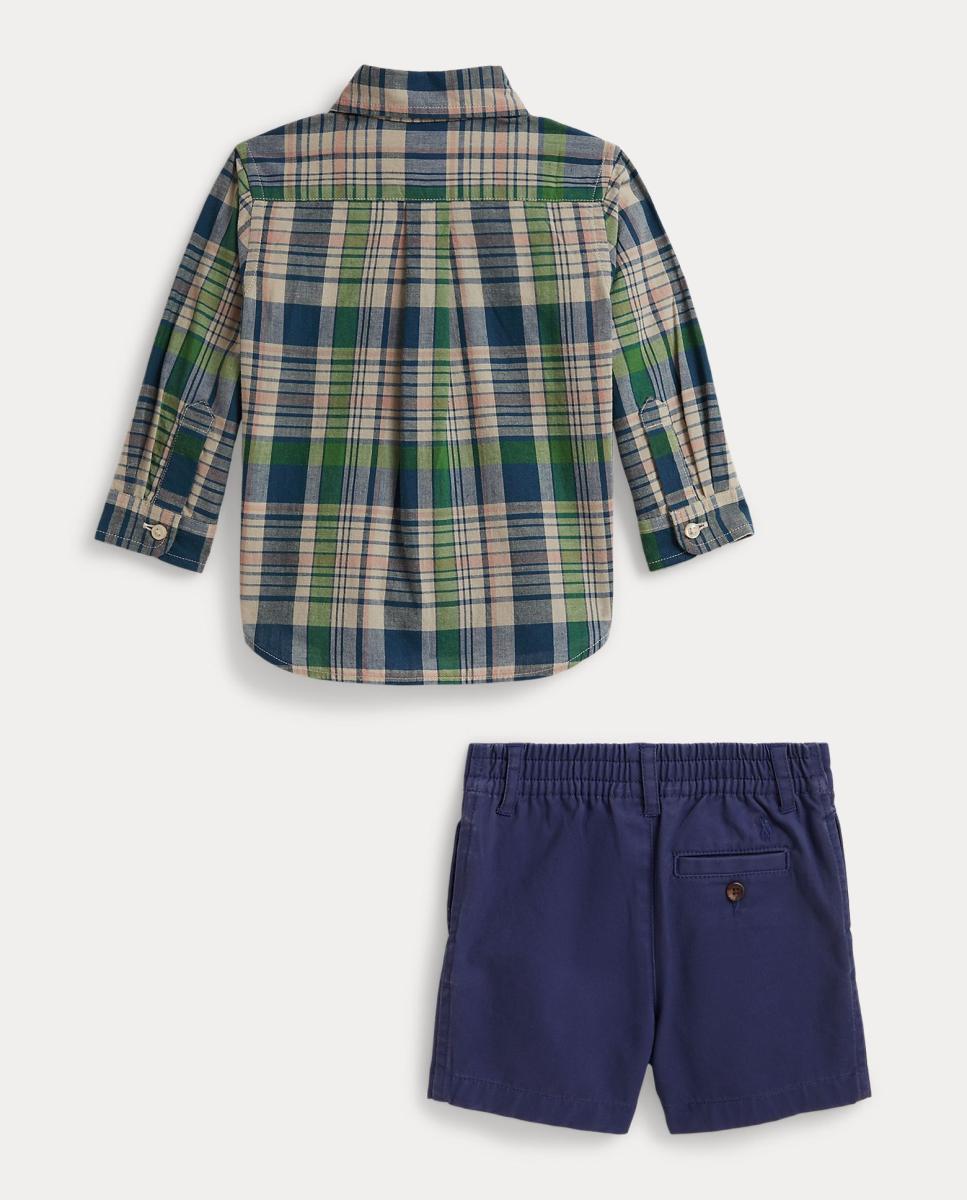 Conjunto de Bebé com Camisa de Madras e Calças Polo Ralph Lauren Multicolor-2