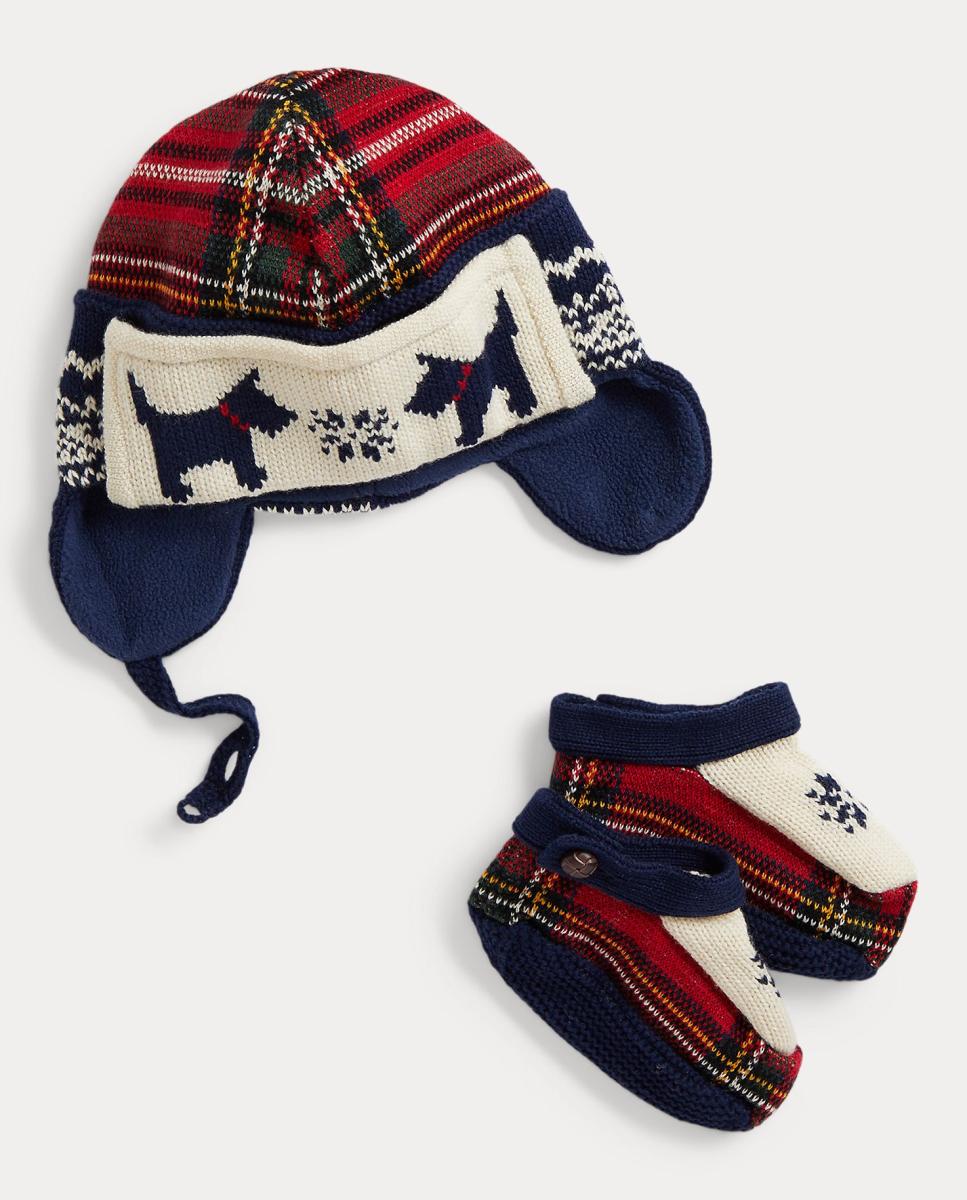 Caja regalo de bebé unisex de gorro y patucos de algodón - Polo Ralph Lauren - Multicolor Multicolor-1