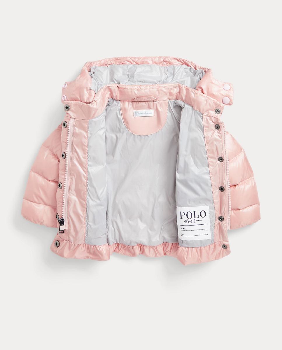 Plumífero de bebé niña metálizado con capucha - Polo Ralph Lauren - Rosa Rosa-4