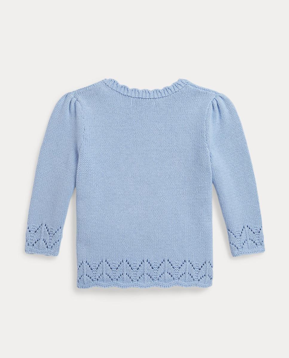 Camisola de Malha de Algodão de Bebé com Cão Polo Ralph Lauren Azul-claro-2