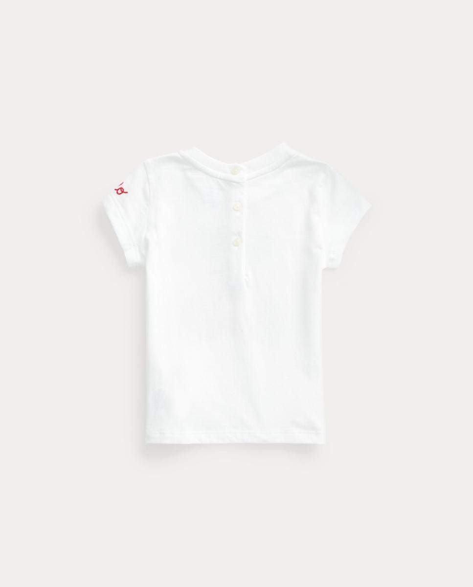 T-shirt de Bebé com Polo Bear em Algodão Polo Ralph Lauren Branco-2