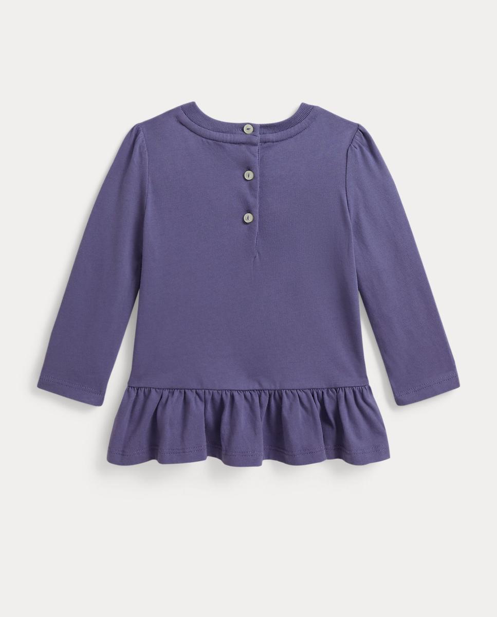 T-shirt de Bebé com Polo Bear em Algodão Roxo-2