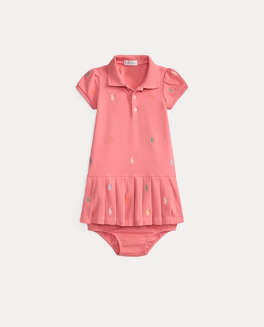 Imagen 0 de Vestido de bebé niña de tipo polo de piqué elástico
