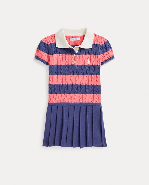 Imagen 0 de Vestido de bebé niña de algodón en punto de ochos