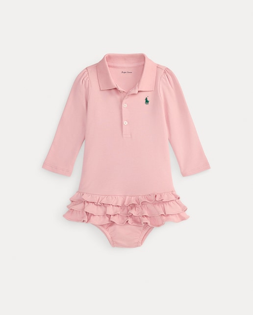 Imagen 0 de Vestido de bebé niña tipo polo de algodón con pololos