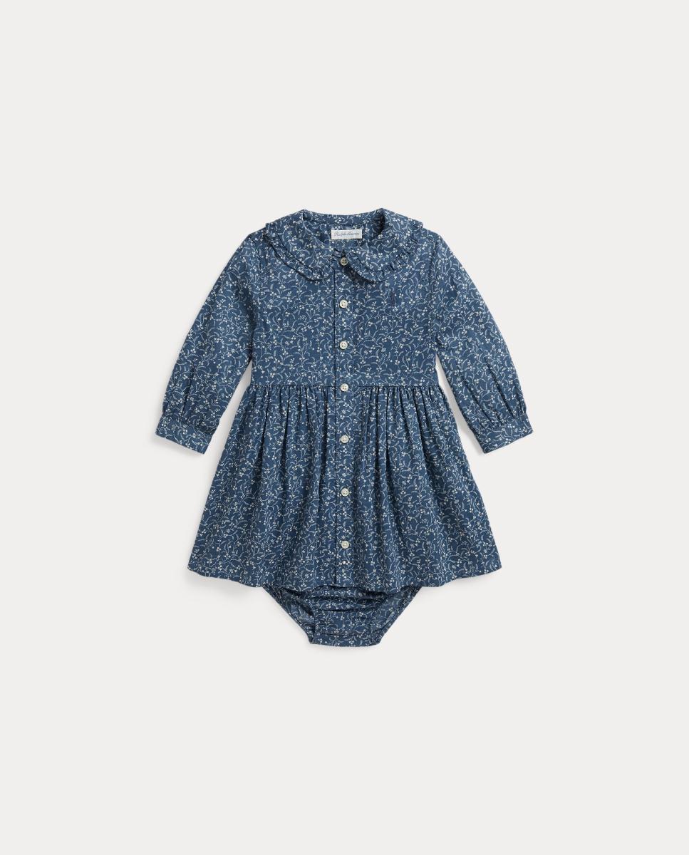 Imagem 0 de Vestido e Cueiro de Algodão de Bebé com Estampado Floral