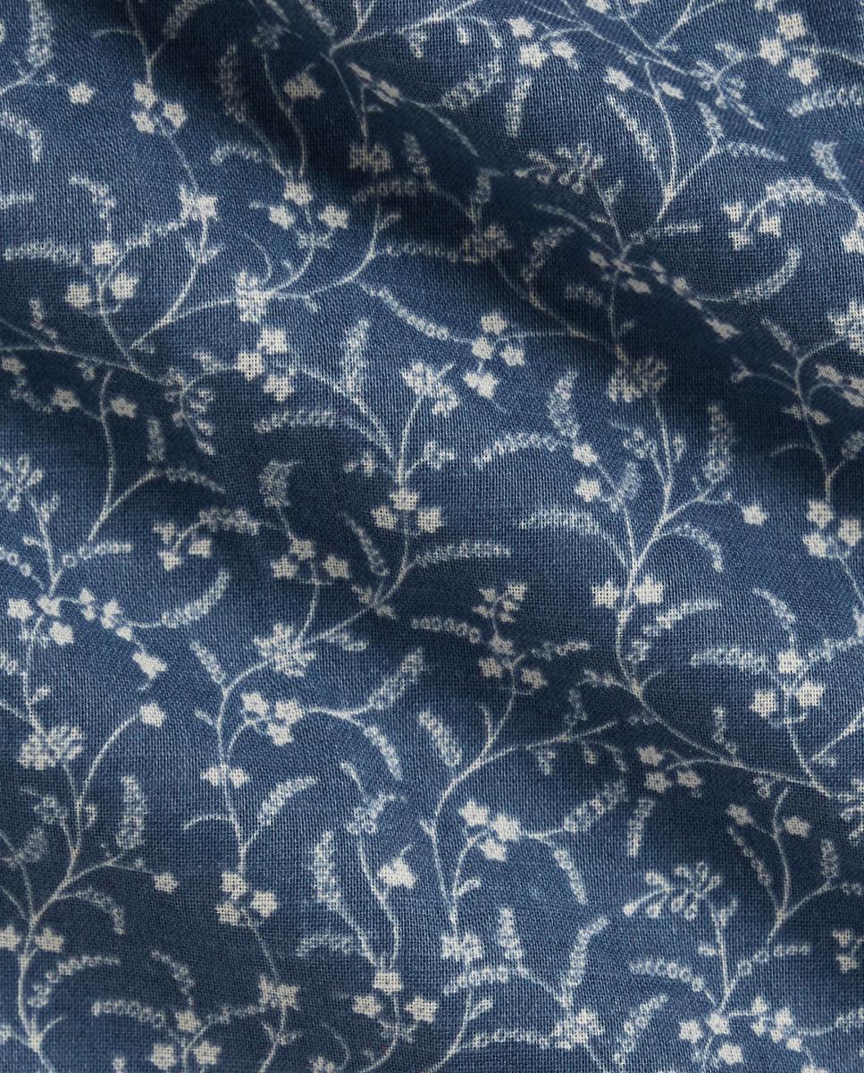Vestido e Cueiro de Algodão de Bebé com Estampado Floral Polo Ralph Lauren Azul-índigo-3