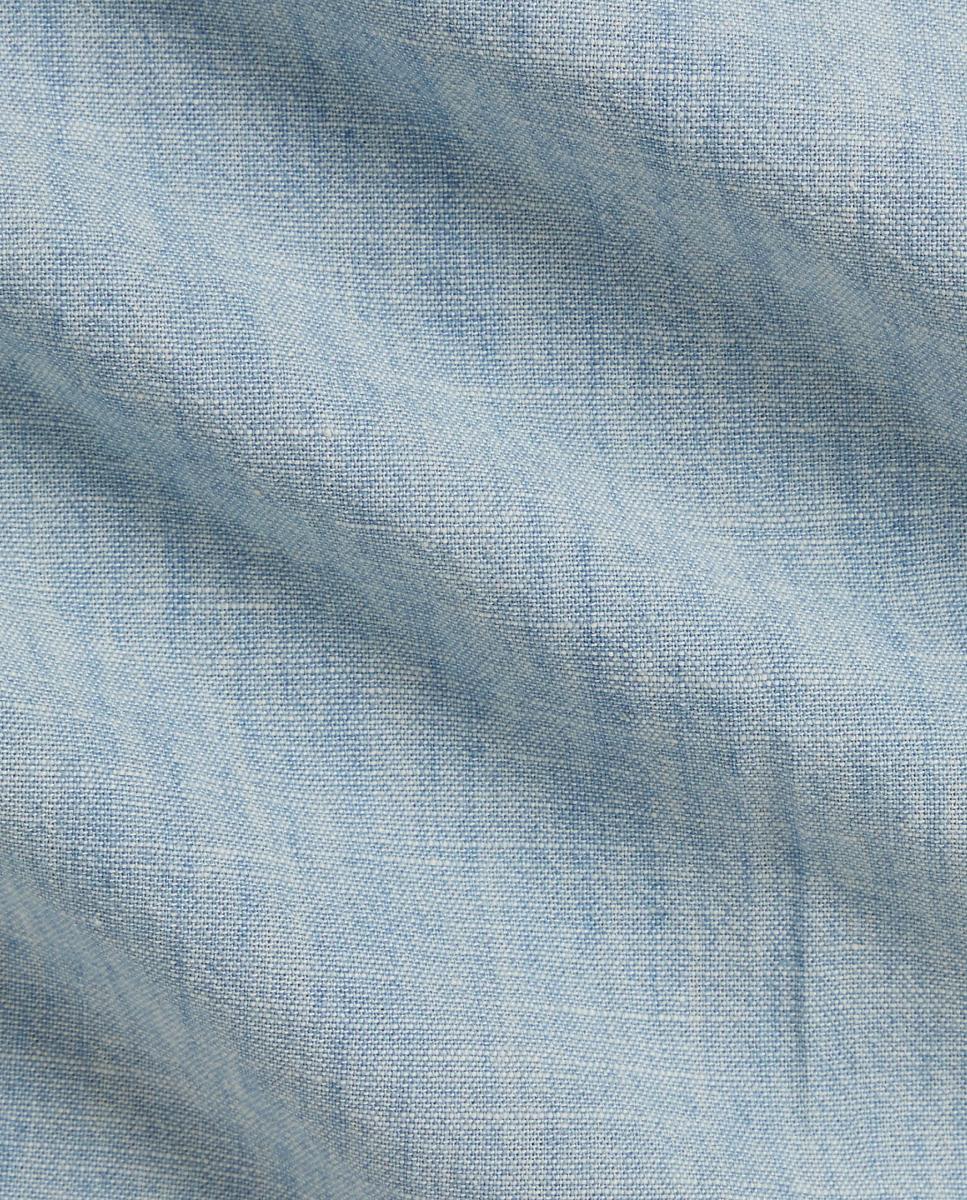 Vestido e Cueiro de Chambray de Bebé com Cavalo Bordado Polo Ralph Lauren Azul-claro-3
