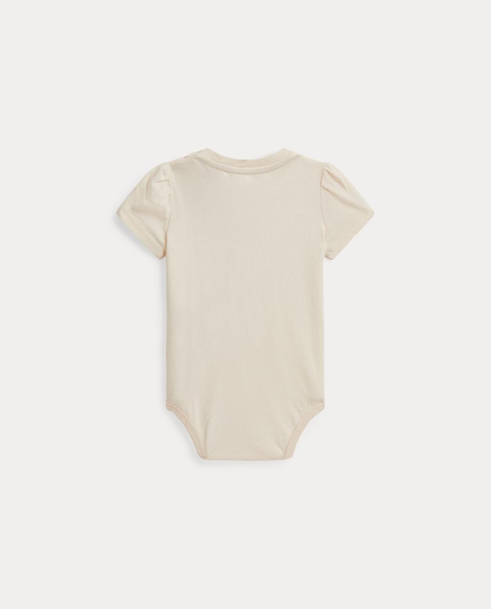 Body de Bebé em Algodão com Ursinho em Patch Polo Ralph Lauren Creme-2