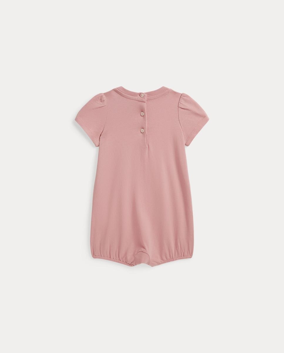 Babygrow de Algodão de Bebé com Logótipo Polo Ralph Lauren Rosa-2