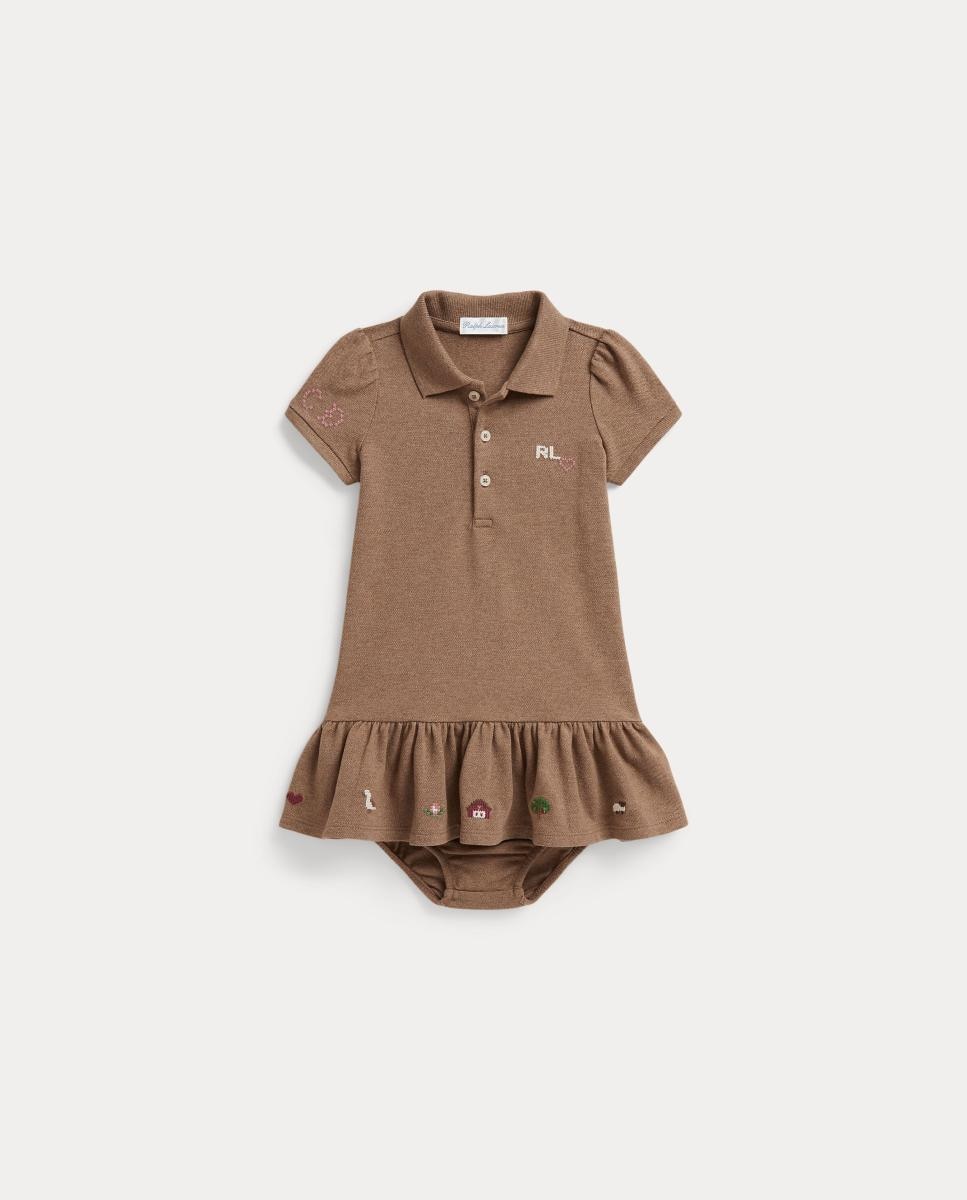 Imagem 0 de Vestido Piqué de Bebé com Motivos Bordados