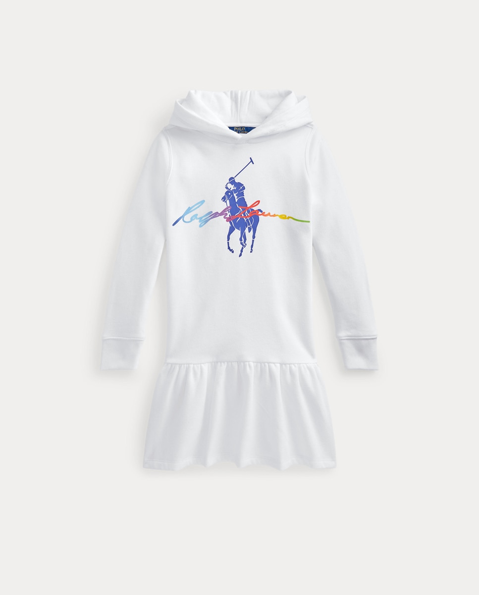 Imagem 0 de Vestido de felpa branco com Big Pony