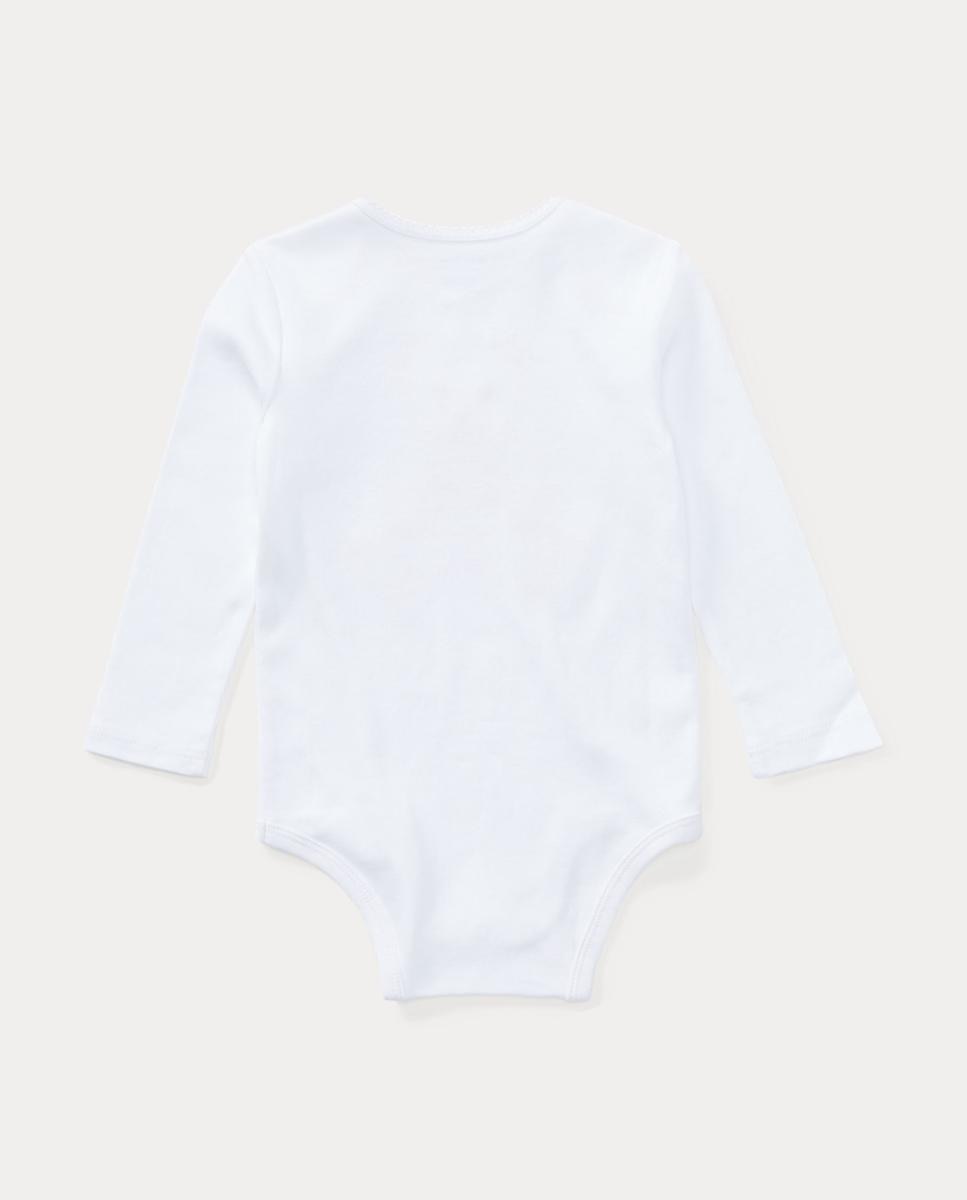 Body de Bebé em Algodão com Polo Bear Polo Ralph Lauren Branco-2