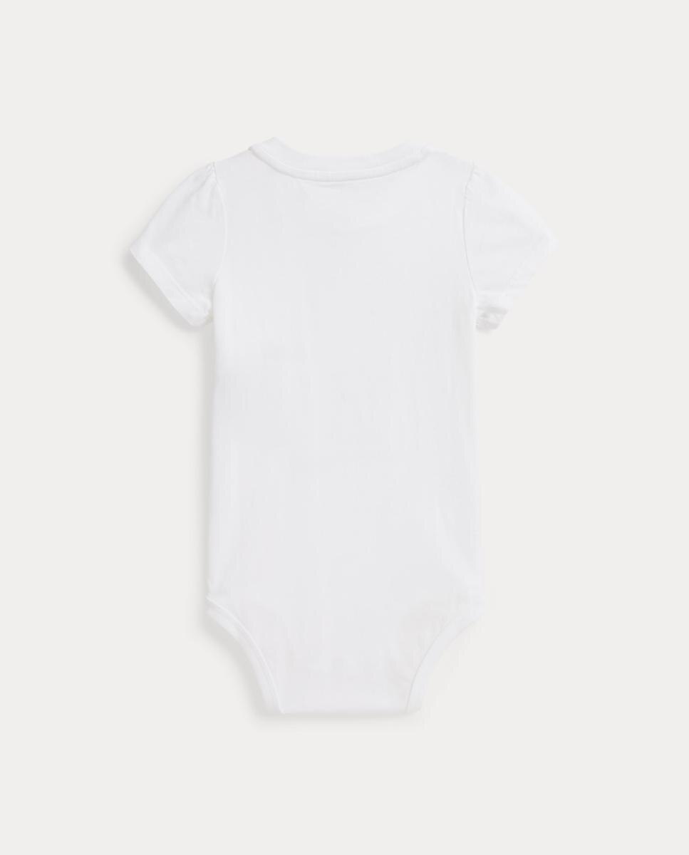 Body de Malha de Algodão de Bebé com Polo Bear Polo Ralph Lauren Branco-2