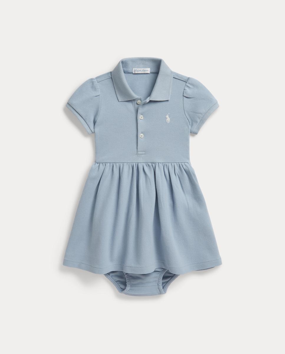 Imagem 0 de Vestido Tipo Polo de Piqué Elástico de Bebé