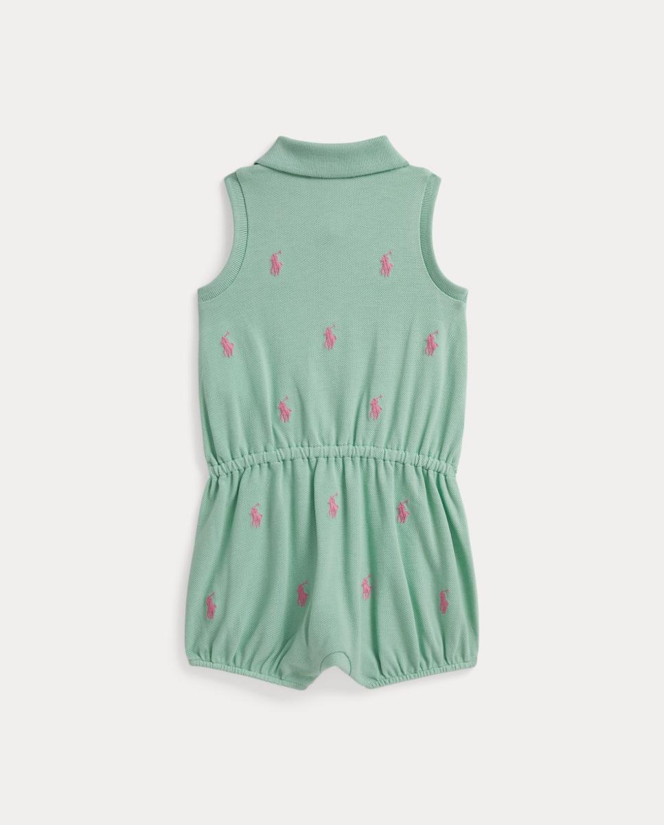 Babygrow de Algodão Estampado de Bebé Polo Ralph Lauren Verde Água-2